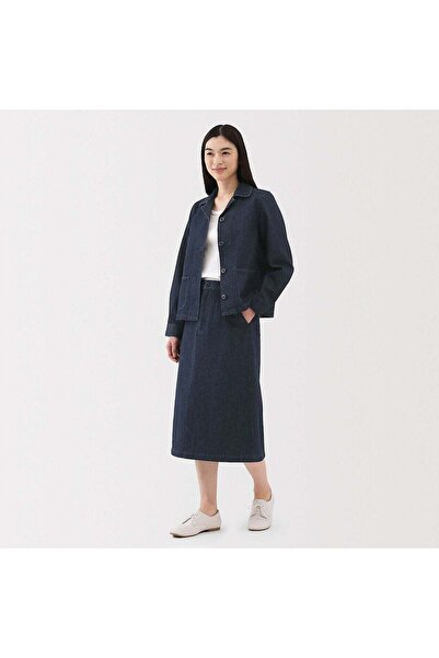 Muji Kapok Blend Denim A-Line Skirt