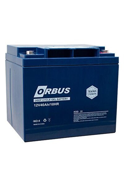 ORBUS Akü 12 Volt 40 Amper Jel Tip Carbon Solar Aküsü ( 197 x 165 x 170 mm )