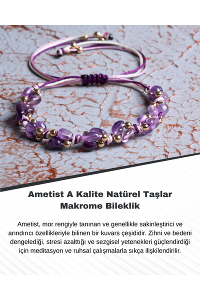 Saff Doğal Taş سوار مكرامية من الأحجار الطبيعية عالية الجودة من الجمشت