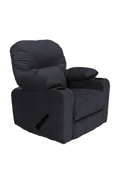 BACK COMFORT |Crown Seat|Velvet Classic Cinematic Recliner Chair with Cups Holder