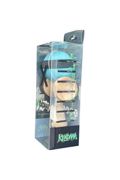 Flippy Kendama X Original, Επαγγελματικό, Flippy, Ξύλινο, Λαβή από καουτσούκ, 18 cm, Μπλε/Μαύρο