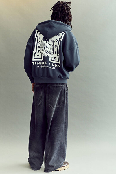 Pull & Bear Mickey Mouse fermuarlı kapüşonlu sweatshirt