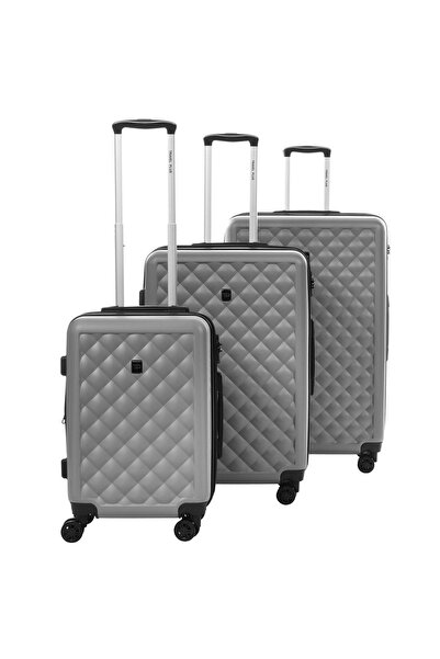 TRAVELPLUS Set of 3Pcs Abs Luggage Trolley Case, Size 20/26/30 Inch, Grey