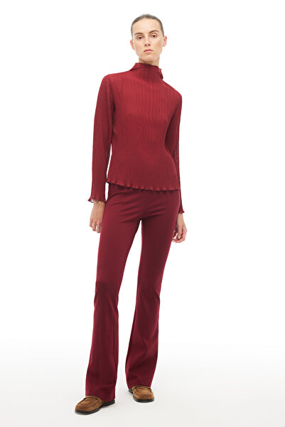 Perspective Burgundy Turtleneck Blouse