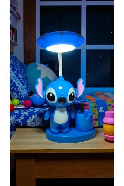 Genel Markalar Stitch Kalemlikli Masa Üzeri Gece Lambası boyut :25cm