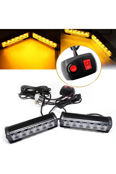 Dijipazar Turuncu Çakar Led 9 Farklı Modlu Uyumlu 12Volt 36Watt Gücünde Kaliteli Model 2 Adet