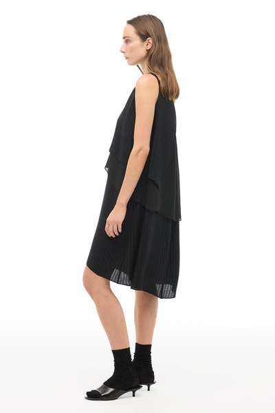 Perspective Black Crew Neck Above Knee Dress