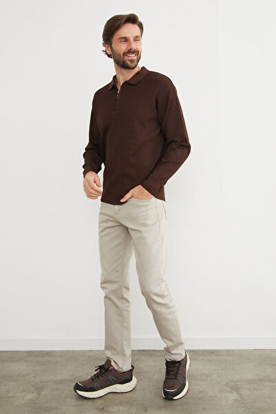 Fulla Moda Πλεκτό πουλόβερ με μισό φερμουάρ