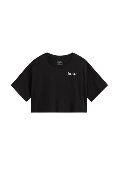 Vans 000Qdfblk1-R Classic Script Women's T-Shirt Black