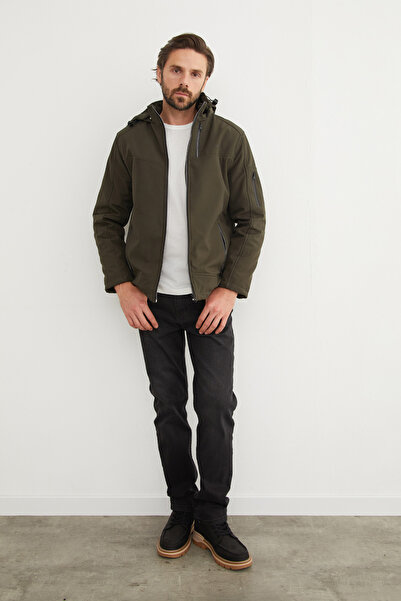 Fulla Moda Υφασμάτινο μπουφάν με φερμουάρ με τύπωμα για εξωτερικούς χώρους