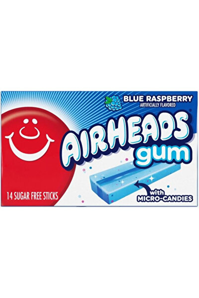 airhead Airheads Gum Blue Raspberry - gumă cu gust de zmeură albastră 33.6g