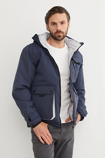 Fulla Moda Куртка з капюшоном, двома кишенями та блискавкою