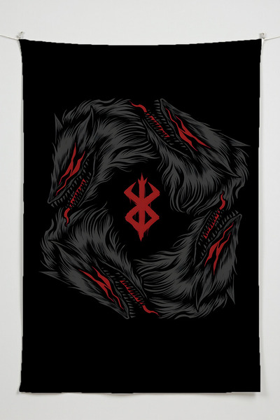 Charmbi Berserk Dikey Duvar Örtüsü – Anime Temalı Kaliteli Kumaş, Oda Dekoru ...