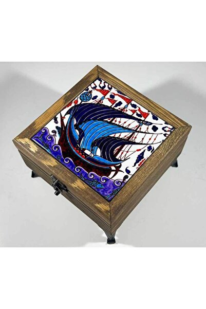 Çini Evi صندوق مجوهرات خشبي بتصميم سفينة شراعية