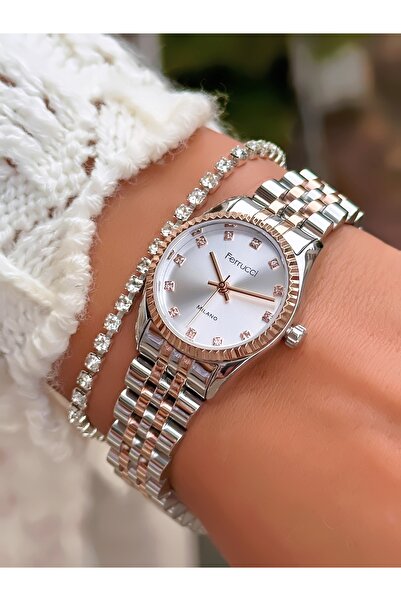 Ferrucci Steel Cord Minimal Case Women's Watch 3 Atm Waterproof 2 Years Warranty