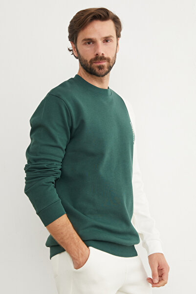Fulla Moda Respectıve Yazı Baskılı Renk Bloklu Sweatshirt