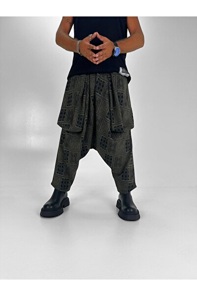 Superbluemexico Παντελόνι Unisex Jacquard με σχέδιο πόκερ Avant-garde με τσέπες μπαλόνι