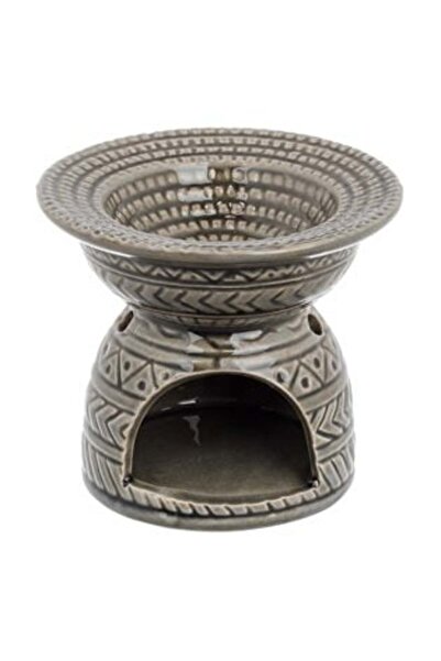 Silver Star Suport Ceramic Gri cu Model pentru Ulei Parfumat Ø11x9.5cm