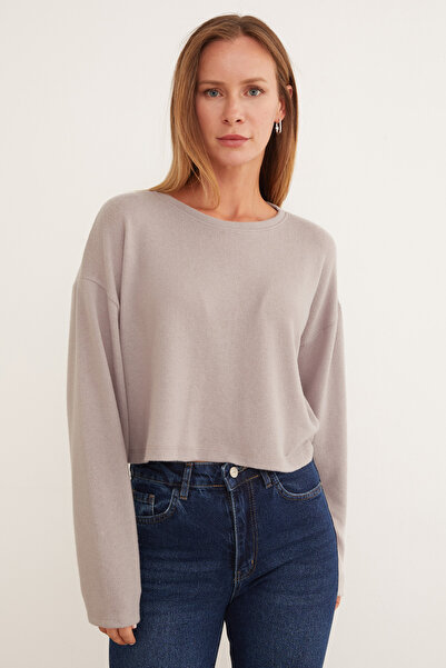 Fulla Moda Pulover de tricotat subțire cu gât de bicicletă de bază