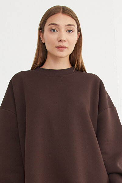 Fulla Moda 3 Thread Basic Oversize Sweatshirt