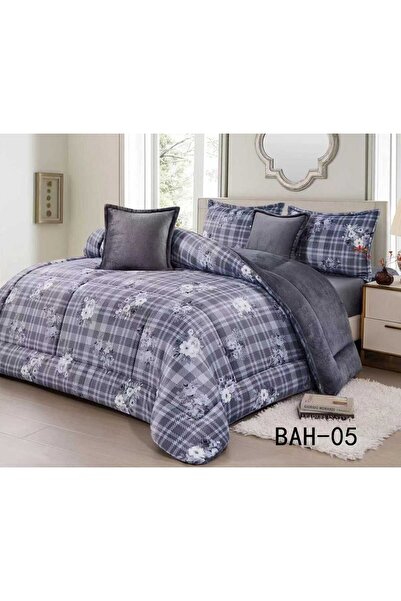 Gerenic مفرش سرير نفرين شتوي 6 قطع وجهين وجه مخمل وجه فرو مقاس 230x250 سم