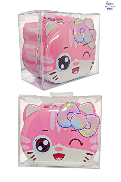 Brother Toys Kedi Figürlü Metal Kilitli Kumbara Para Kutusu Şirin Mini Güvenli Özel Kutusunda 14.5 Cm.