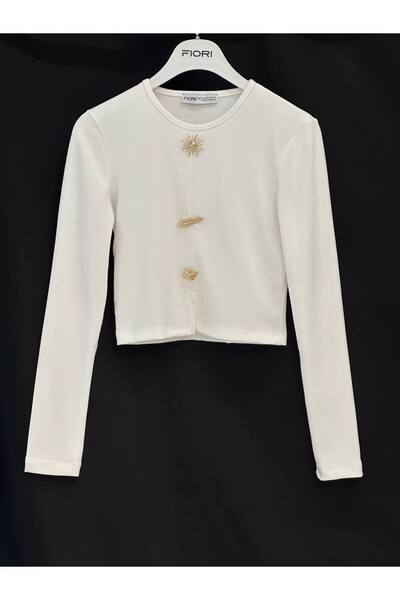Fiori Drapeli Long Sleeve Blouse with Sun Protection Accessories