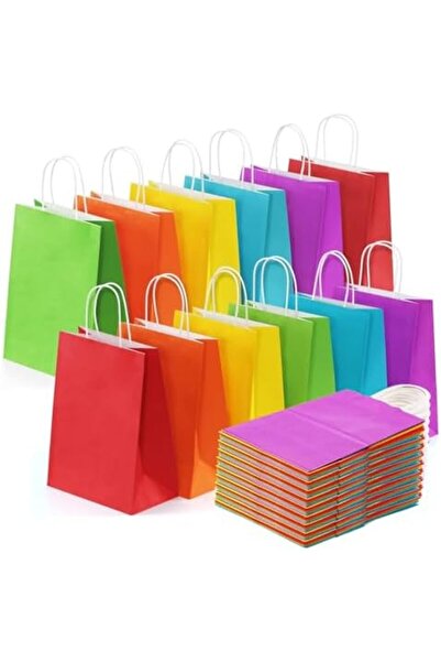 SKY TOUCH SKY-TOUCH Paper Gift Bags 24 Pcs, Kraft Paper Bags Party Favor Bags with Handles for Kids Birthday,