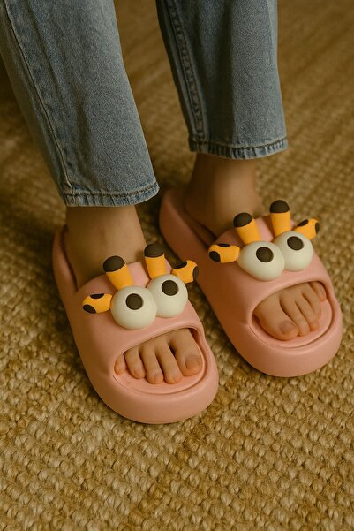 Ecrou Pink Giraffe Cartoon Women's Slippers