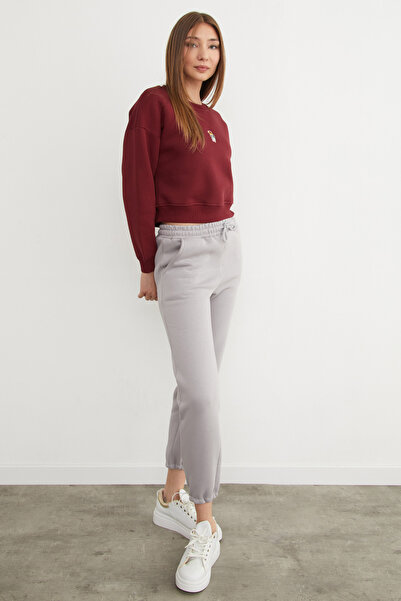 Fulla Moda Hanorac cu gât rotund brodat cu ursuleț cu 3 fire