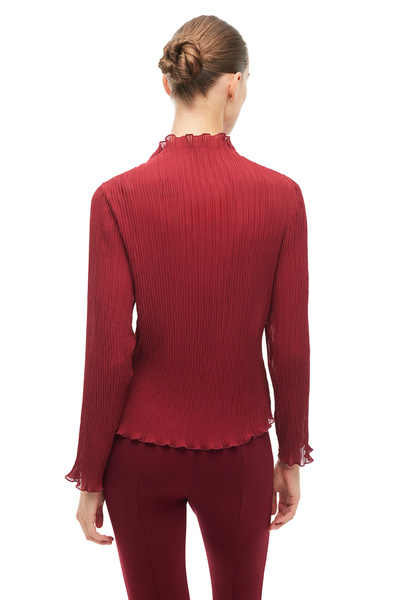 Perspective Burgundy Turtleneck Blouse