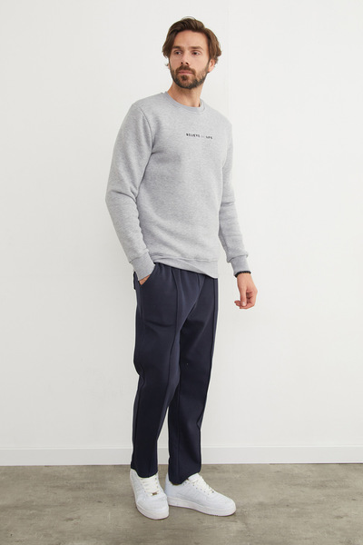 Fulla Moda 3 İplik Believe In Life Kabartma Baskılı Sweatshirt