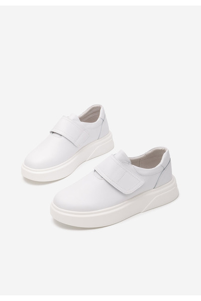B T Shoes Kally white women's leather casual shoes