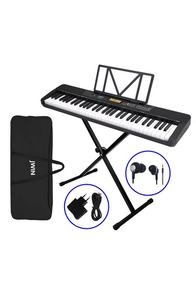 JWIN JTK-3500 61 Tuş Hassasiyetli 5 Oktav Org Seti - Siyah