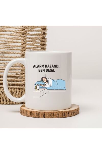 kubdekor كوب مطبوع عليه عبارة 'الإنذار فاز' و'لم أفعل ذلك' مع رسوم توضيحية