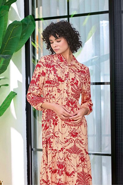 Aydoğan Γυναικείο μακρυμάνικο φόρεμα βισκόζης 250058