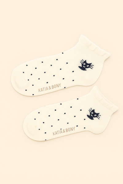 Katia&Bony Child's polka dot step socks white