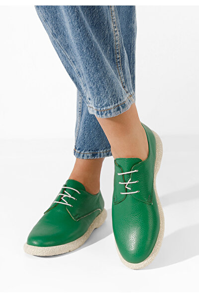 B T Shoes Oxford δερμάτινα γυναικεια Karysa V4 πρασινο