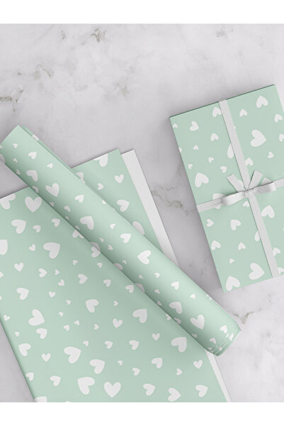 Share the Love Mini Hearts Wrapping Paper, Green