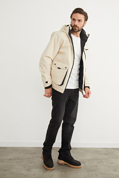 Fulla Moda Double Pocket Zippered Hooded Coat