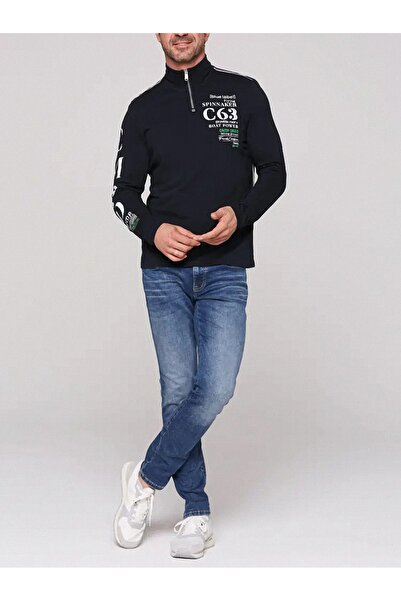 Camp David UZUN KOLLU FERMUARLI YAKA SWEATSHİRT