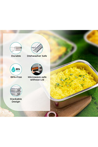 SAFA Stainless Steel Food Container Rectangular. Capacity 1200ML. / 119621