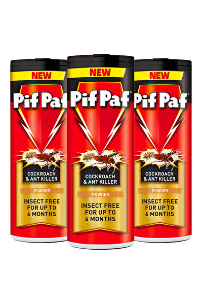Pif Paf مسحوق قاتل الحشرات الزاحفة، 100 غرام × 2 + 1 مجانًا