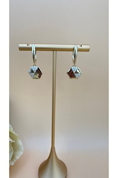 XUPING JEWELRY Zirkon Taşlı Altıgen Sallantılı Küpe