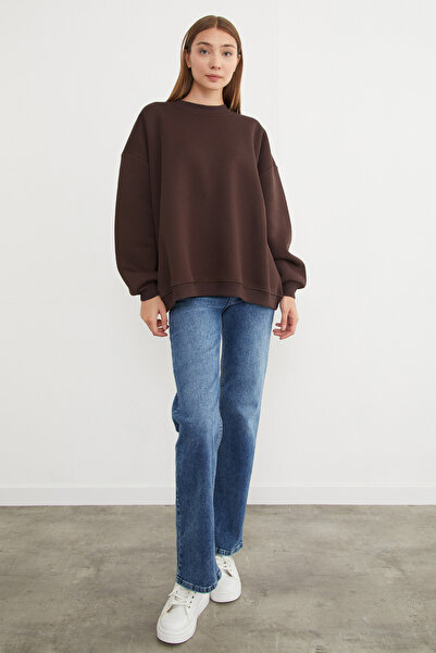 Fulla Moda 3 Thread Basic Oversize Sweatshirt