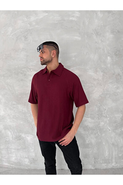 S PAZARIM Κοντομάνικο μπλουζάκι με γιακά - Claret Red