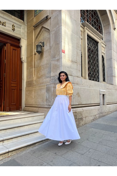 KÜÇÜĞÜM BUTİK Біла спідниця з попліну