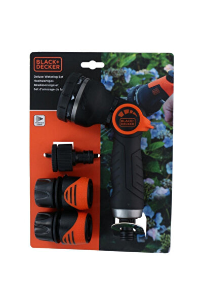 Black&Decker مسدس رش فاخر بثمانية أنماط مع وصلات خرطوم ومجموعة ري