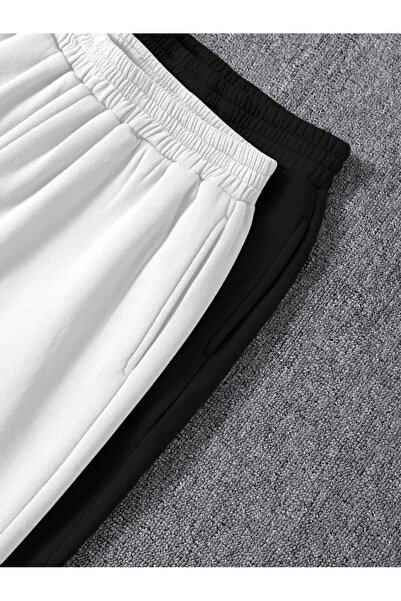 EVIus Σετ αθλητικής φόρμας με ελαστικό κορδόνι στα πόδια, τριών κλωστών, χοντρό ύφασμα Jogger