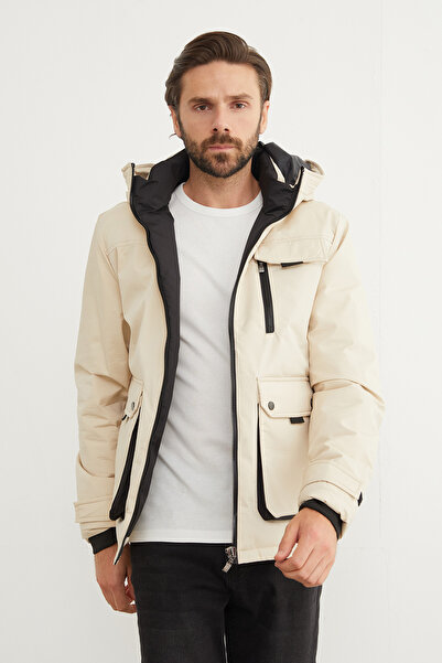 Fulla Moda Double Pocket Zippered Hooded Coat